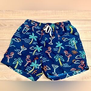 Chubbies Swim Trunks - The Neon Lights - Blue w/ Neon - Medium - Like New